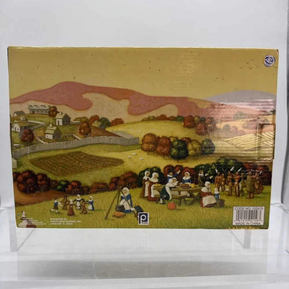 Publix THE PILGRIM PAIR Serving Bowl Thanksgiving Dish Pilgrims 102478 Boxed